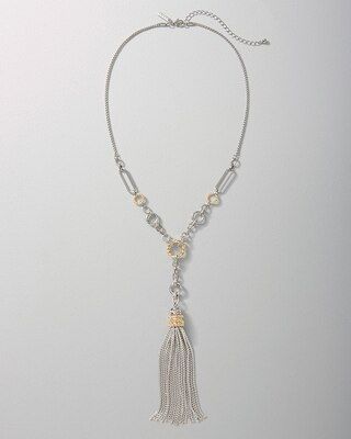 Mixed-Metal Tassel Necklace | White House Black Market