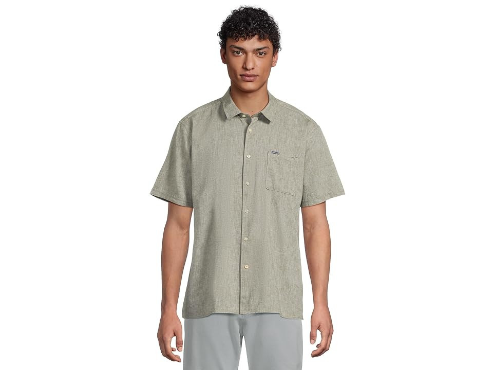 Barbour Nelson Short Sleeve Summer Fit Shirt Men's Long Sleeve Button Up Bleached Olive : XL, Cotton/Linen | Zappos