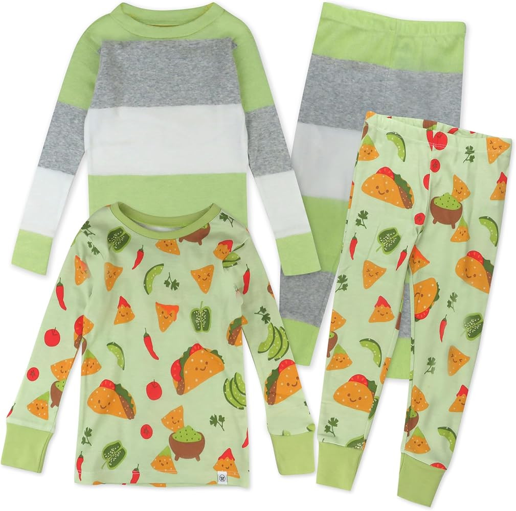 HonestBaby Baby and Toddler 4-Piece 100% Organic Cotton Pajama Sleepwear | Amazon (US)