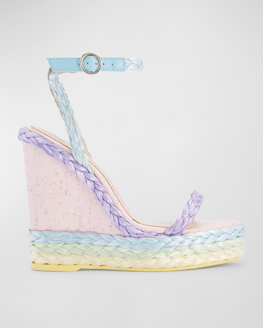 Mirada Pastel Wedge Raffia Espadrilles | Neiman Marcus