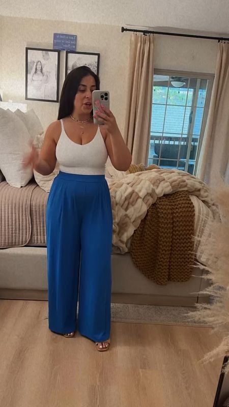 OMG these wide leg pants are an absolute must have!! I'm wearing a size medium. These are the pants of one of my favorite jumpsuits from Amazon. They fit so perfectly. petite friendly wide leg pants, summer pants, petite dress pants

#LTKSeasonal #LTKStyleTip #LTKFindsUnder50
