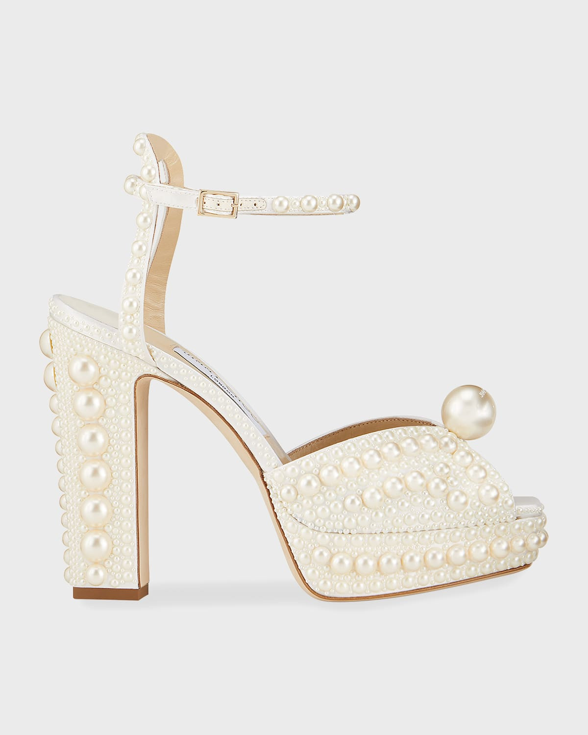Sacaria 120mm Pearly-Stud Platform Sandals | Neiman Marcus