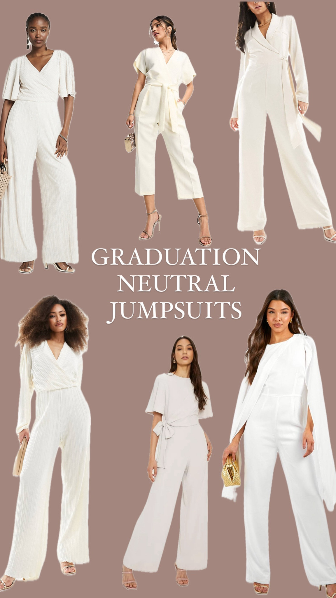 GRADUATION OUTFIT INSPO - neutral jumpsuits 🤍✨🕯️🤌🏼