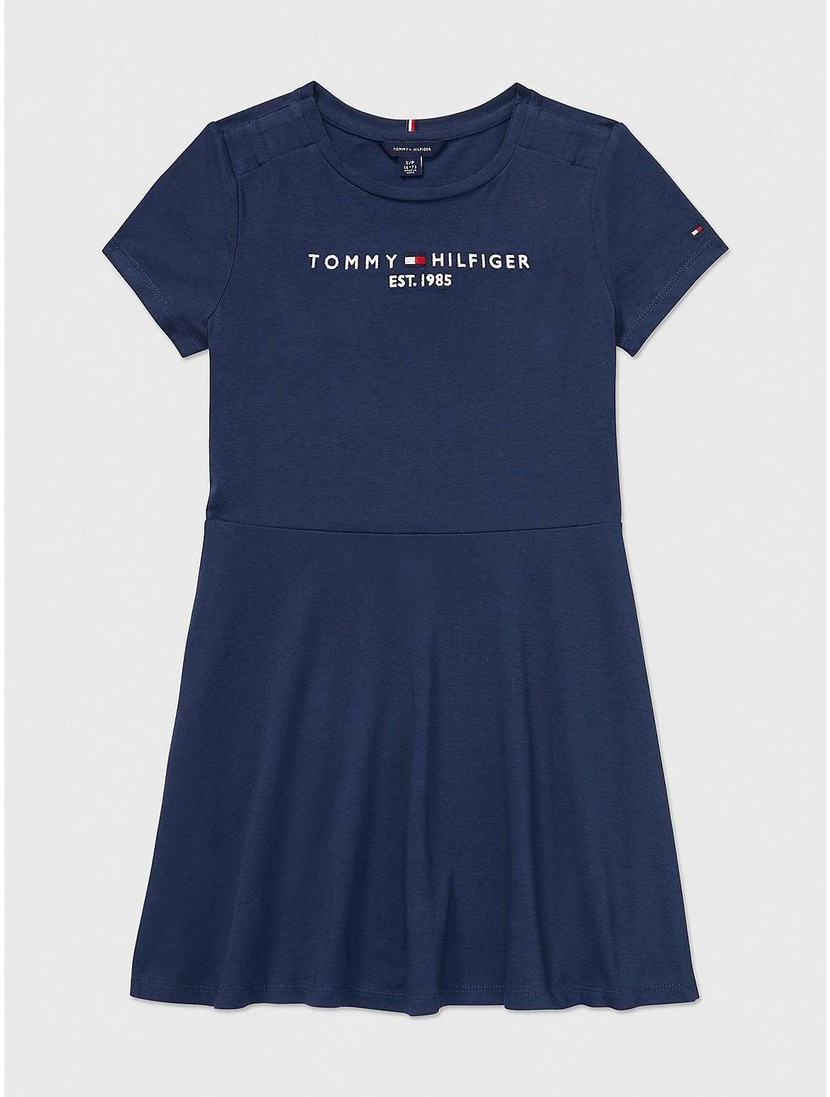 Tommy Hilfiger Girls' Kids' Signature Skater Dress - Blue - XL | Tommy Hilfiger (US)
