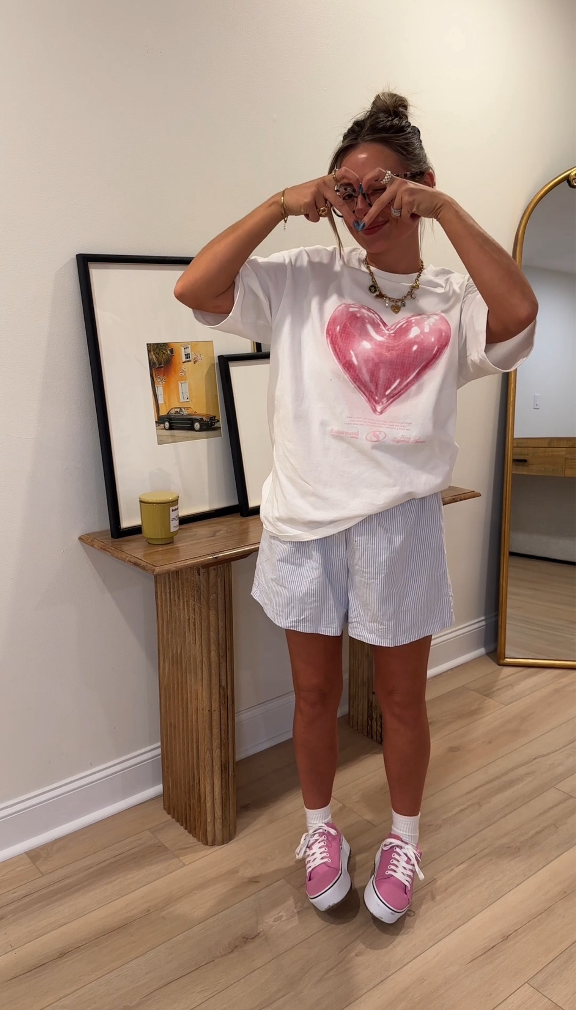 I’m wearing large in the tee & the shorts are one size! #boxershorts #outfitinspo