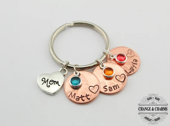 Mom Penny Birthstone Keychain Mom Keychain Penny Keychain | Etsy | Etsy (US)
