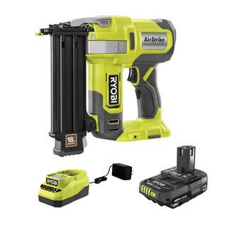 ONE+ 18V 18-Gauge Cordless AirStrike Brad Nailer Kit with 2.0 Ah Battery and Charger | The Home Depot