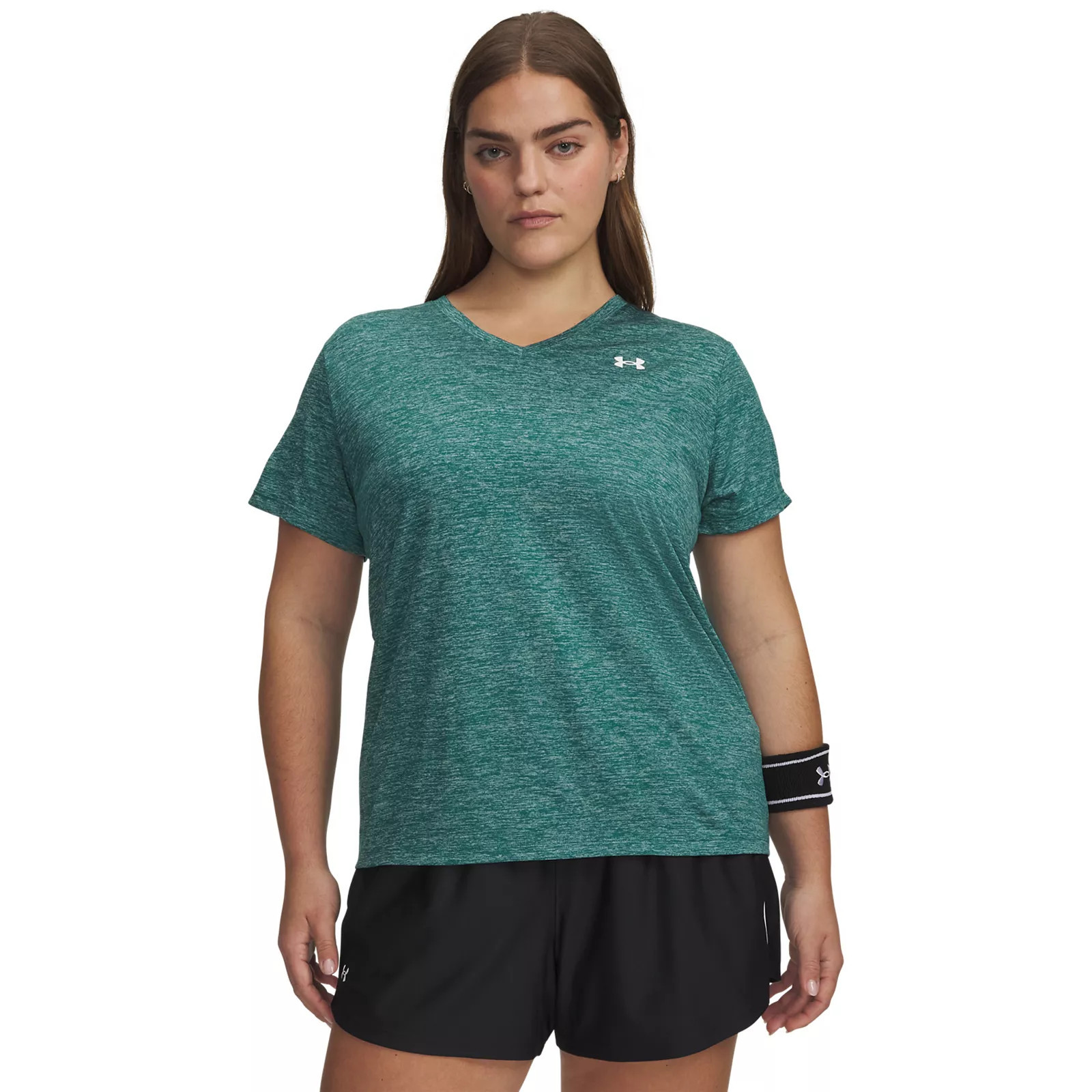 Plus Size Under Armour Tech™ V-Neck Short Sleeve Tee, Women's, Size: 2XL, Rack Green | Kohl's