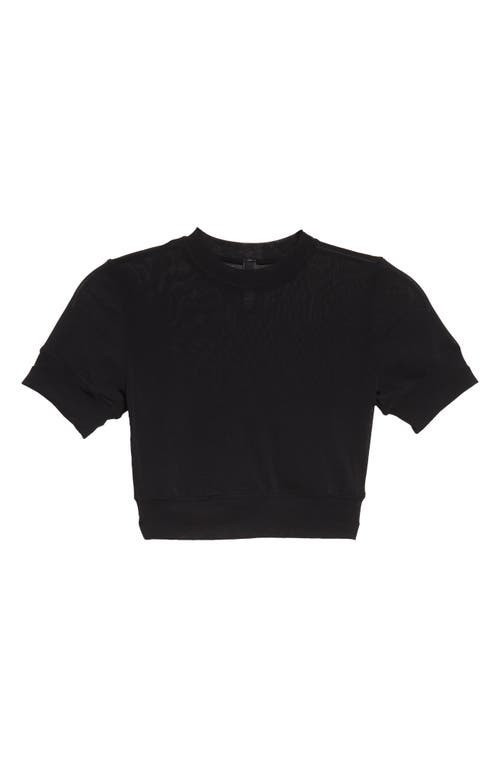 SKIMS Summer Mesh Crop T-Shirt in Onyx at Nordstrom, Size Xx-Small | Nordstrom