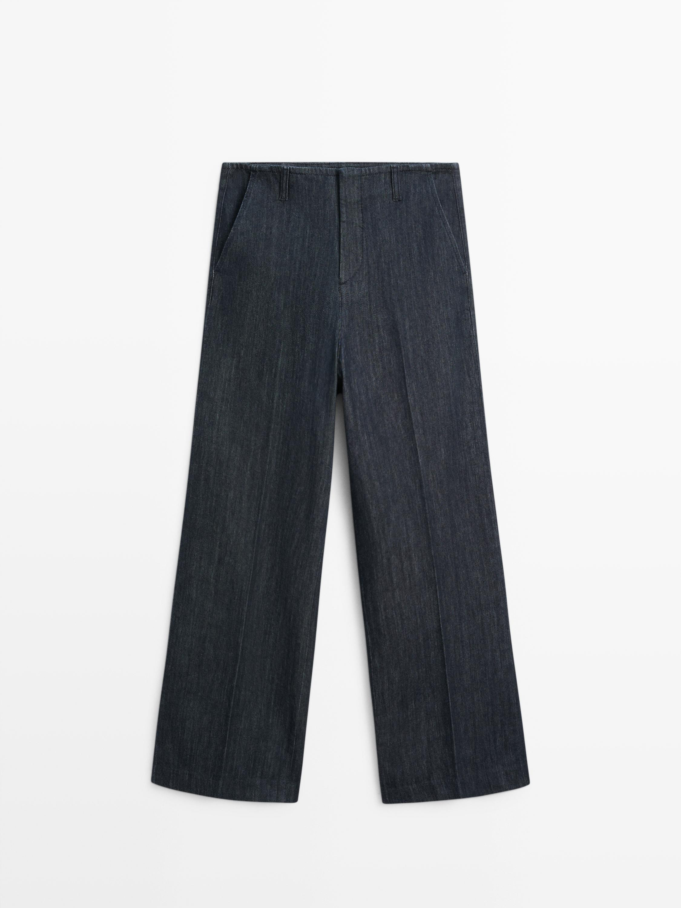 Mid-rise wide-leg jeans | Massimo Dutti UK