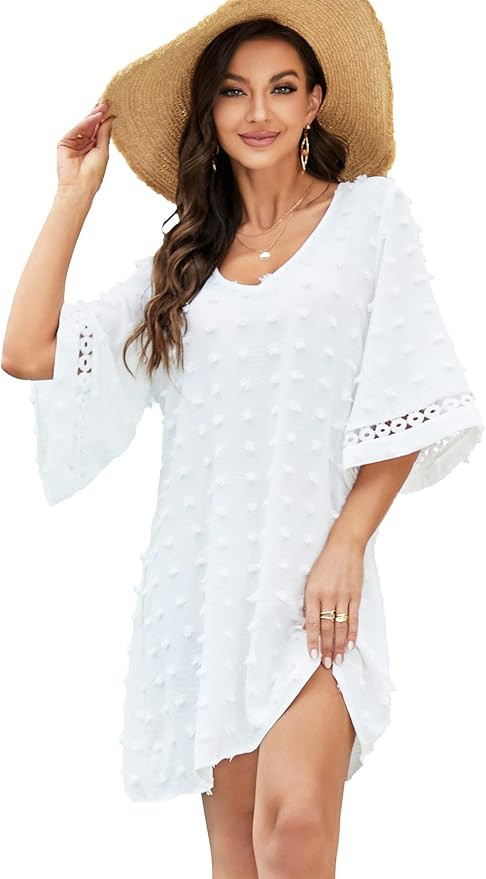 Andeip Women's Swimsuit Beach Cover Up Shirt Bikini Beachwear Bathing Suit Summer Beach Sun Dress | Amazon (US)