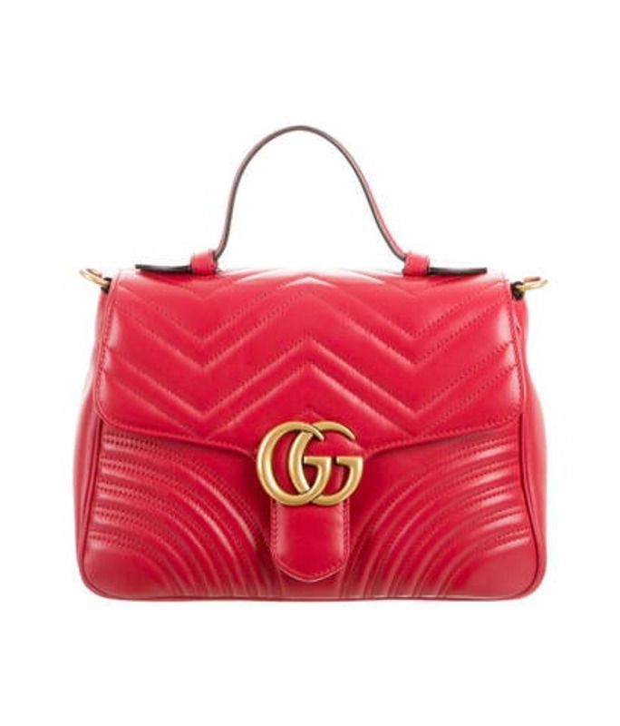 Gucci Small GG Marmont Top Handle Bag Red Gucci Small GG Marmont Top Handle Bag | The RealReal