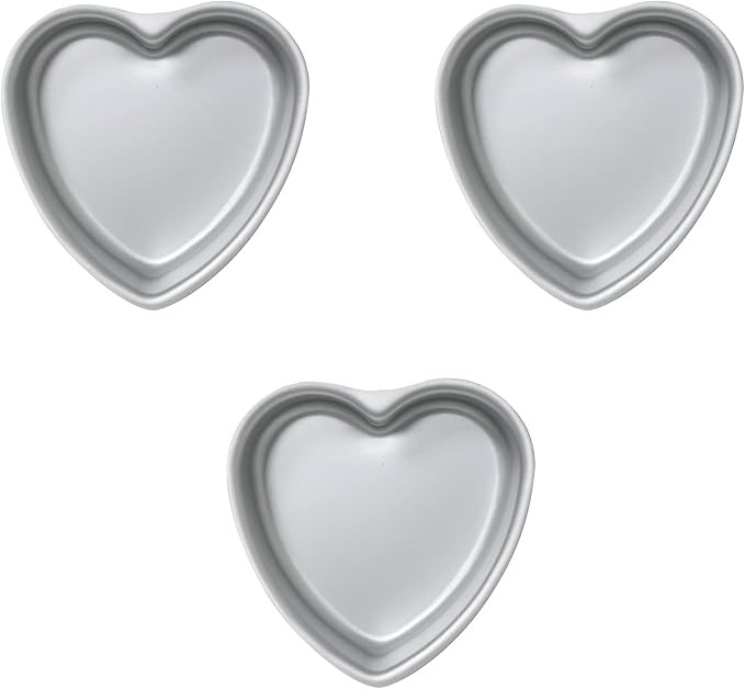 set of 3 Heart-shaped cake pan,6 inch heart-shaped cake tin, aluminum, for weddings, parties, fam... | Amazon (US)
