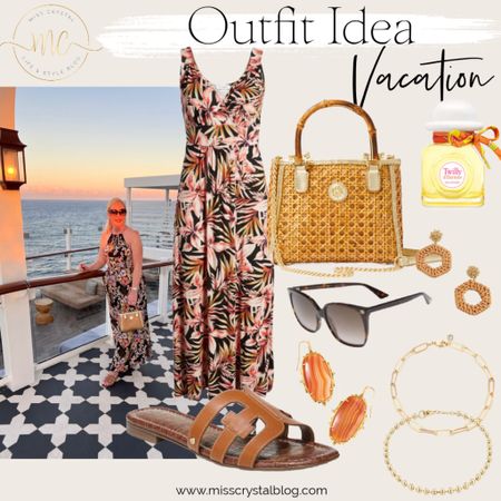 Similar floral print maxi dress vacation outfit idea. 

#LTKfindsunder100 #LTKtravel #LTKover40