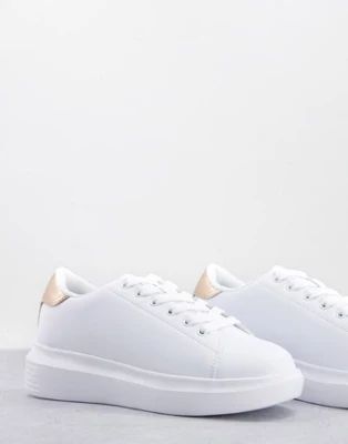 Truffle Collection sneakers in white with rose gold tab | ASOS (Global)