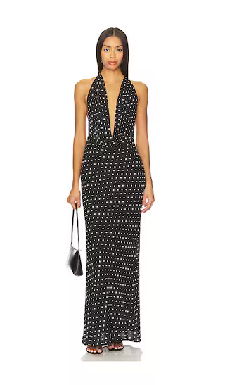Lexie Maxi Dress in Black Polka | Revolve Clothing (Global)
