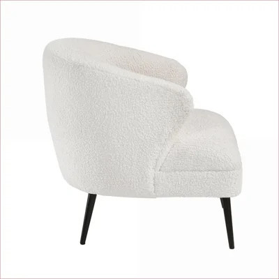 Beige Boucle Upholstered Accent Chair for Adults, High-Density Foam Cushion Comfy Accent Seating for Living Room | Wayfair North America