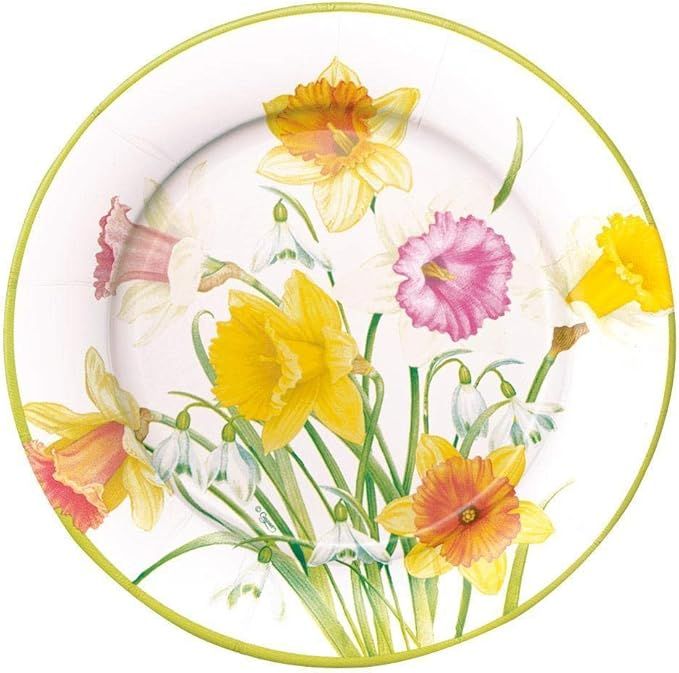 Caspari Daffodil Waltz Paper Dinner Plates - 16 Count | Amazon (US)