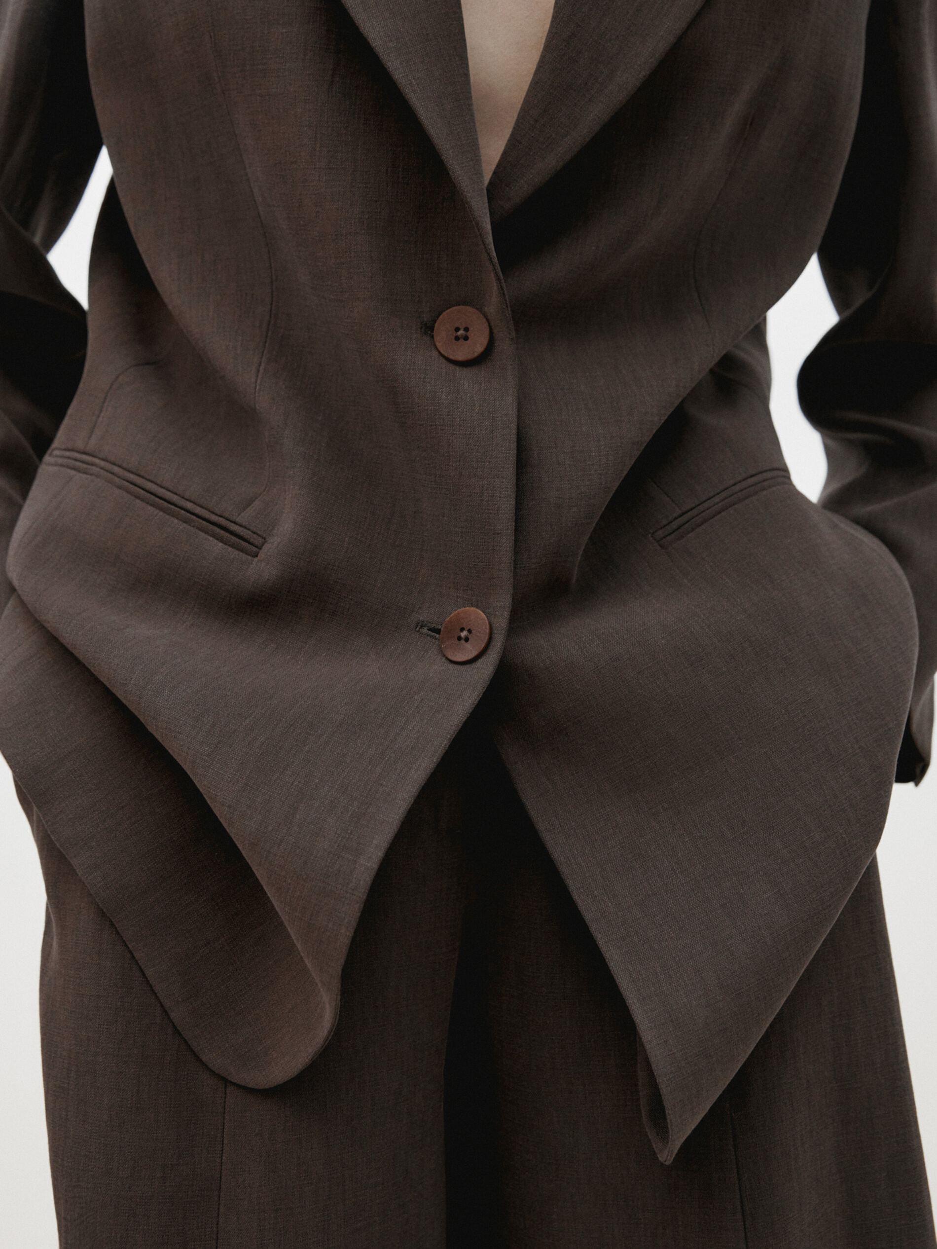 Linen suit blazer with two buttons - Limited Edition | Massimo Dutti US