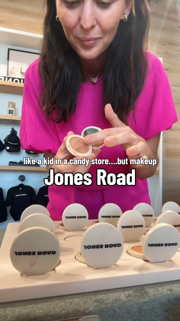 Jones Road like a kid in a candy store... but make it MAKEUP.
Testing every eyeshadow, swatching the glosses, smelling ALL the perfumes... basically, I was told to play and I took that assignment very seriously.

There's something about being surrounded by makeup that brings out the little girl who wanted to try everything.
Jones Road, I'll be back.

#LTKOver40 #LTKBeauty #LTKselfcare