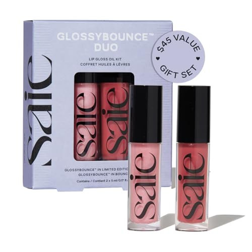 Saie Glossybounce High-Shine Hydrating Lip Gloss Oil - Sheer Tinted Lip Oil with Hyaluronic Acid + Jojoba Oil for Long-Lasting Moisture (.17 oz) (Disco + Bounce) | Amazon (US)