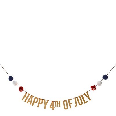 Meri Meri - 4th of July Pompom Garland - Party Decorations and Accessories - 4th of July - 1ct | Target