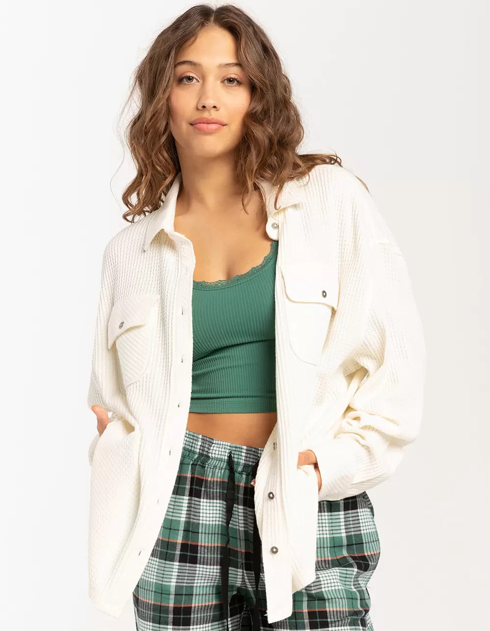 FULL TILT Womens Boyfriend Thermal Shirt | Tillys