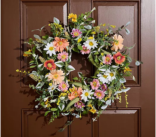 Make Your Selection: 24" Everything's Coming Up Daisies Wreath by Valerie | QVC