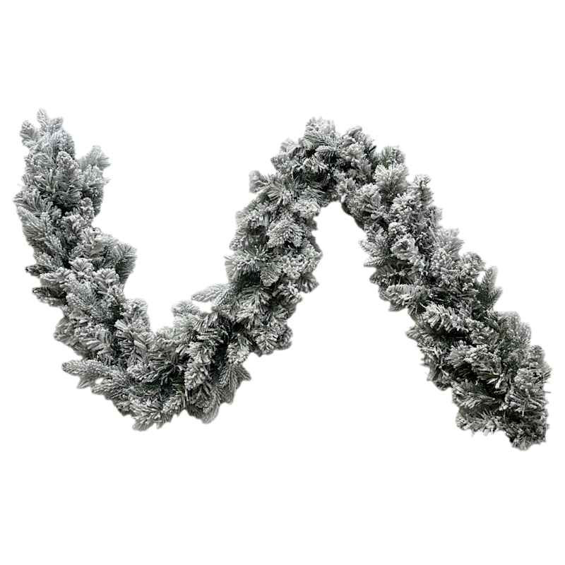 Pre-Lit Flocked Virginia Pine Garland, 6' | At Home