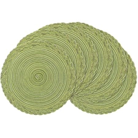 homing Round Placemats Set of 6 for Dining Table – Woven Heat Resistant Anti-Slid Cotton Kitchen Tab | Amazon (US)