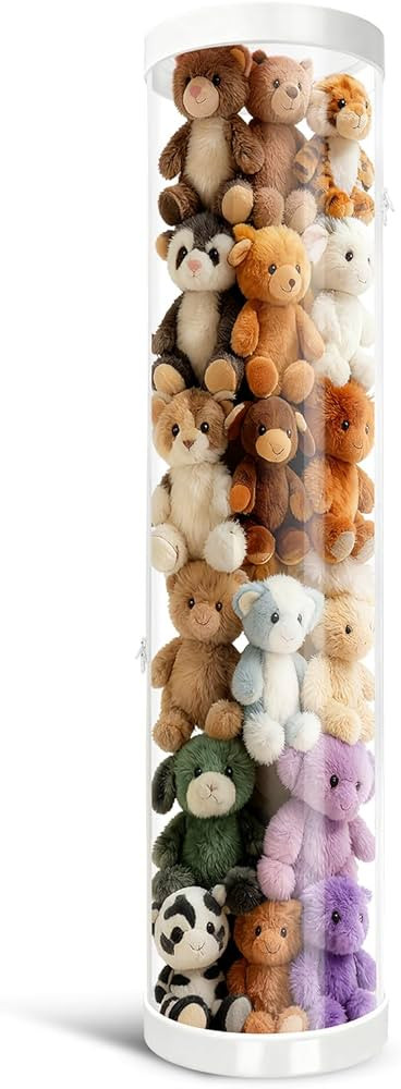 Stuffed Animal Storage Tube, 47x11 Inch Large Capacity Toy Storage Organizer with Zipper - Easy A... | Amazon (US)