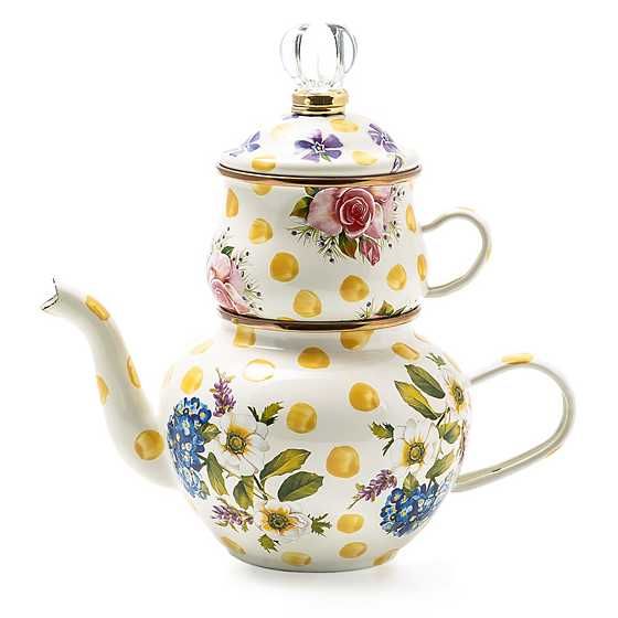 MacKenzie-Childs | Wildflowers Enamel High Tea - Yellow | MacKenzie-Childs