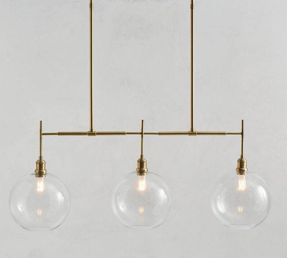 Glass Globe Linear Chandelier | Pottery Barn (US)