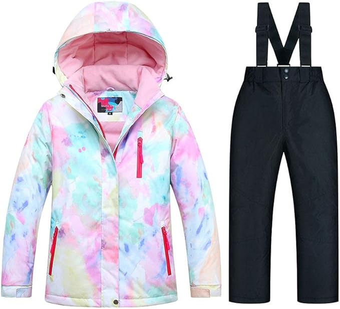 SEARIPE Girls Ski Jacket and Pant Set Winter Warm Snowsuits Kids Toddler Waterproof Outdoor Ski S... | Amazon (US)