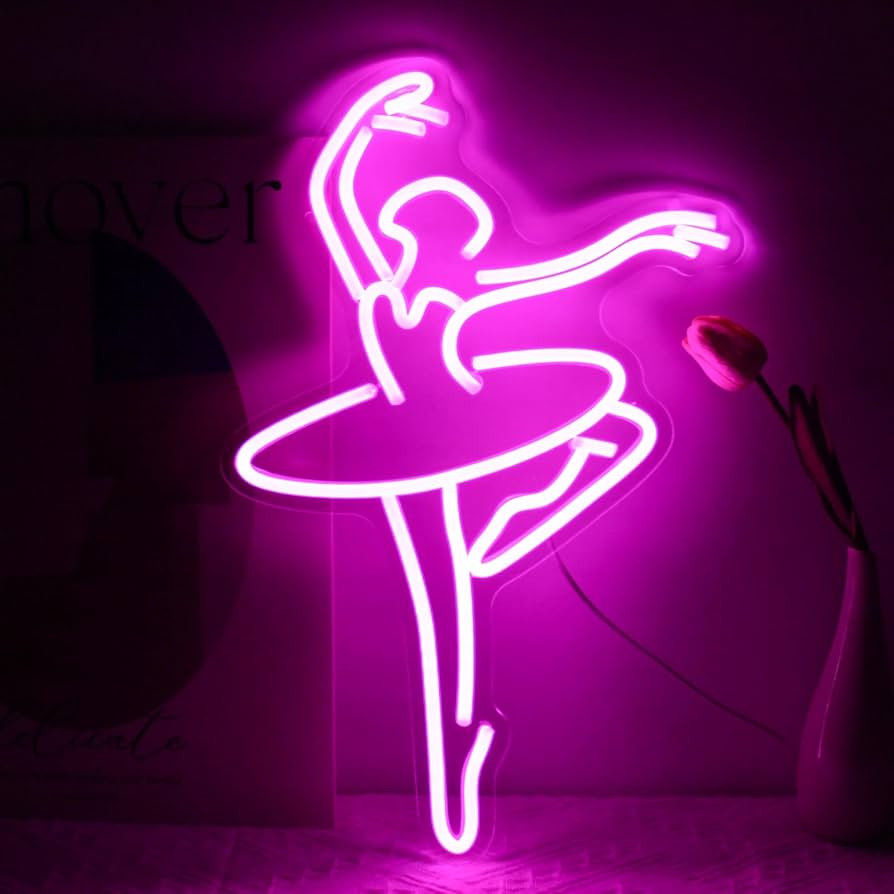Ballet Girl Neon Sign Pink LED Dance Neon Lights Signs Dancing Woman Neon Signs for Wall Decor Ba... | Amazon (US)