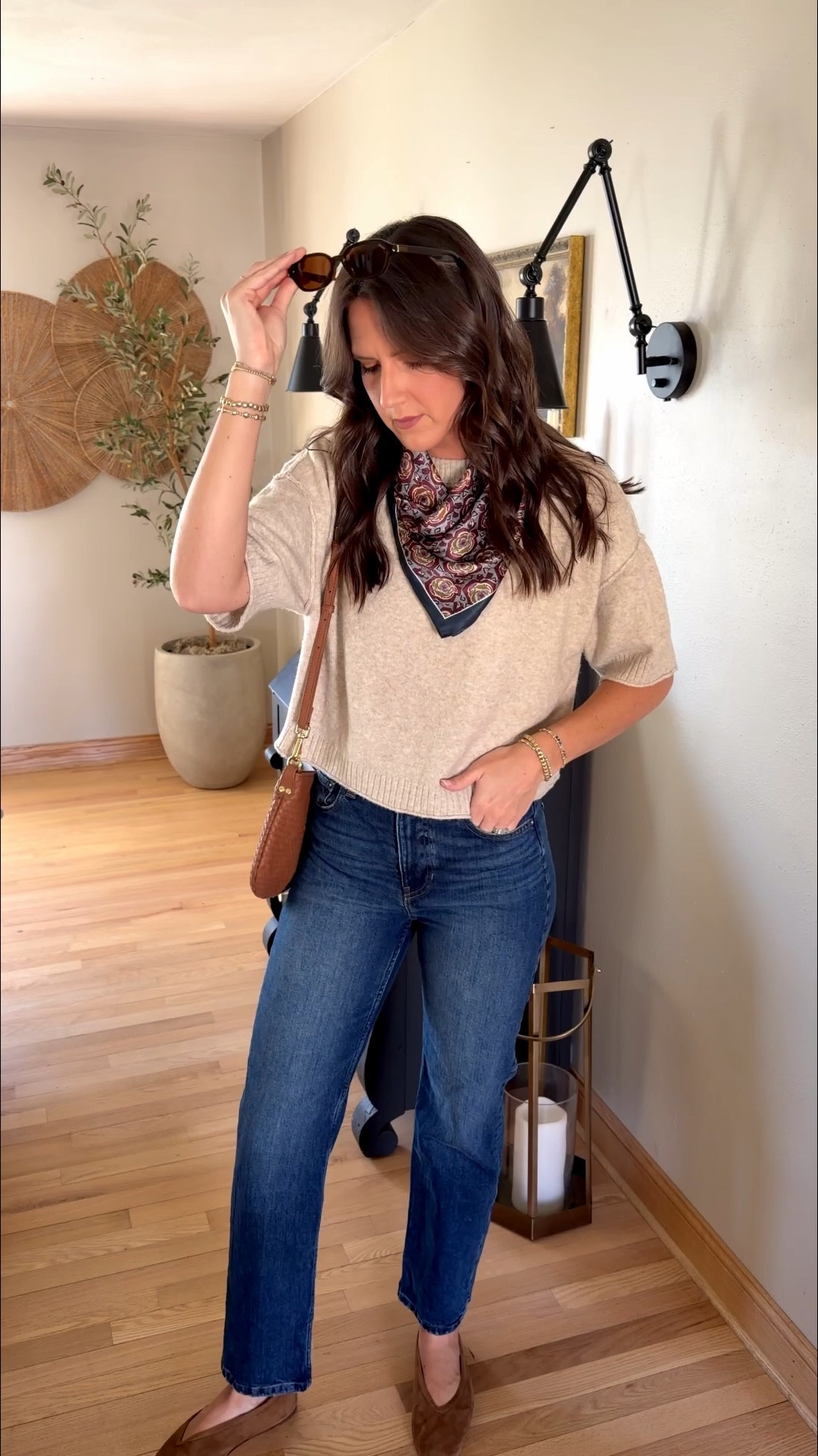 Business casual outfit

Sweater (small) 
Jeans (size 26 regular) 