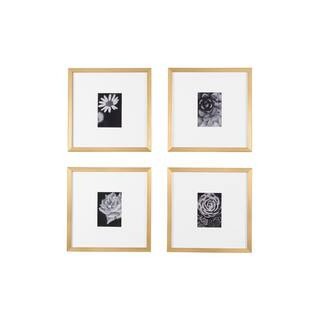 StyleWell Gold Frame with White Matte Gallery Wall Picture Frames (Set of 4) | The Home Depot