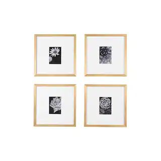 StyleWell Gold Frame with White Matte Gallery Wall Picture Frames (Set of 4) H5-PH-267 - The Home... | The Home Depot