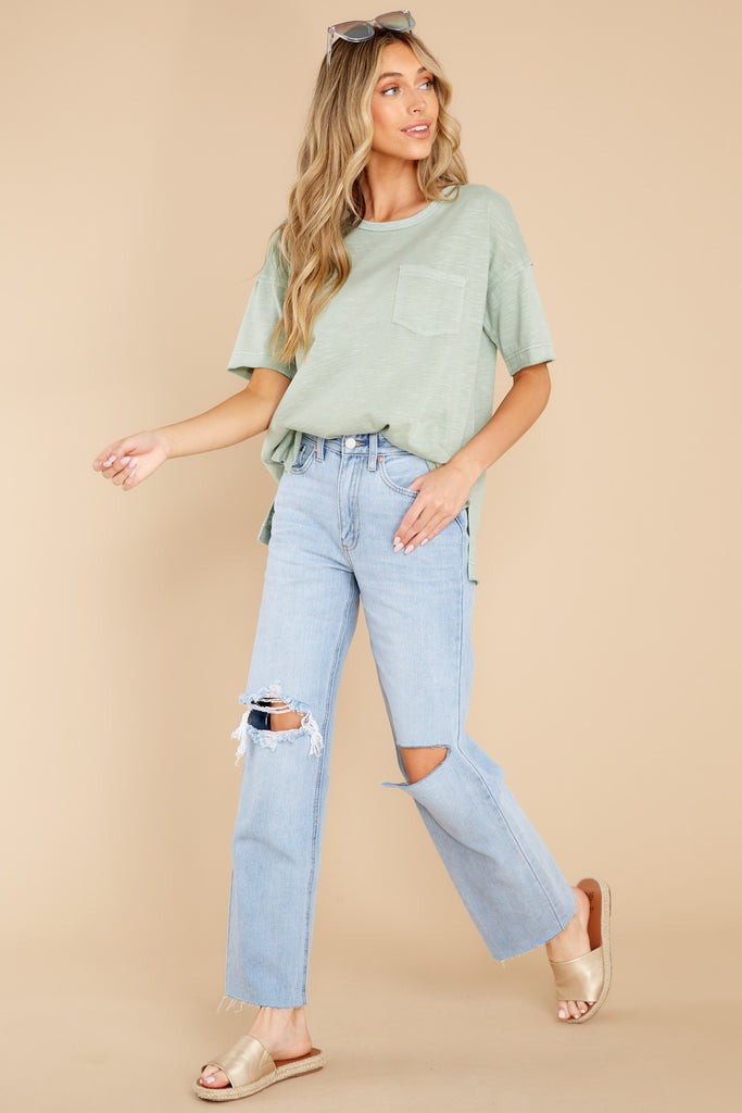 On Good Terms Sage Top | Red Dress 