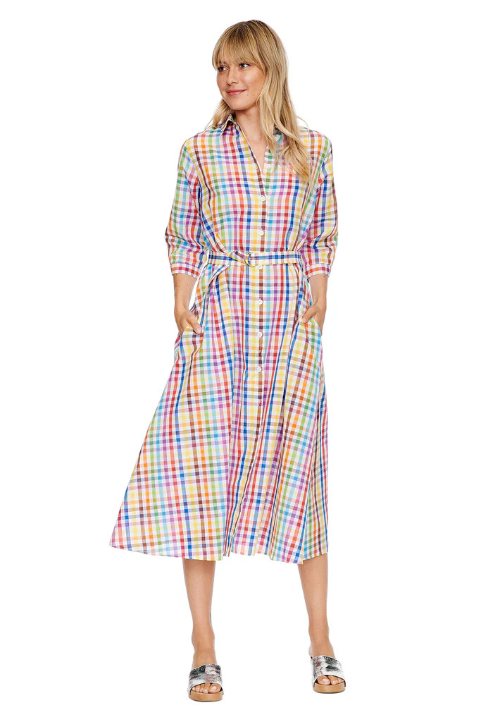 Rainbow Check Shirtdress | MDS Stripes