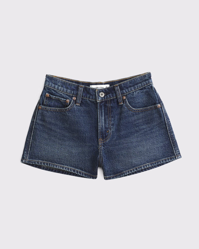 Abercrombie & Fitch Women's Denim V-Waist Mini Short in Dark Wash Effect - Size 28 | Abercrombie & Fitch (US)