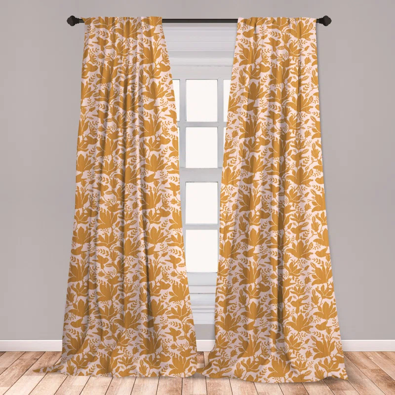 Floral Room Darkening Rod Pocket Curtain Panels (Set of 2) | Wayfair Professional
