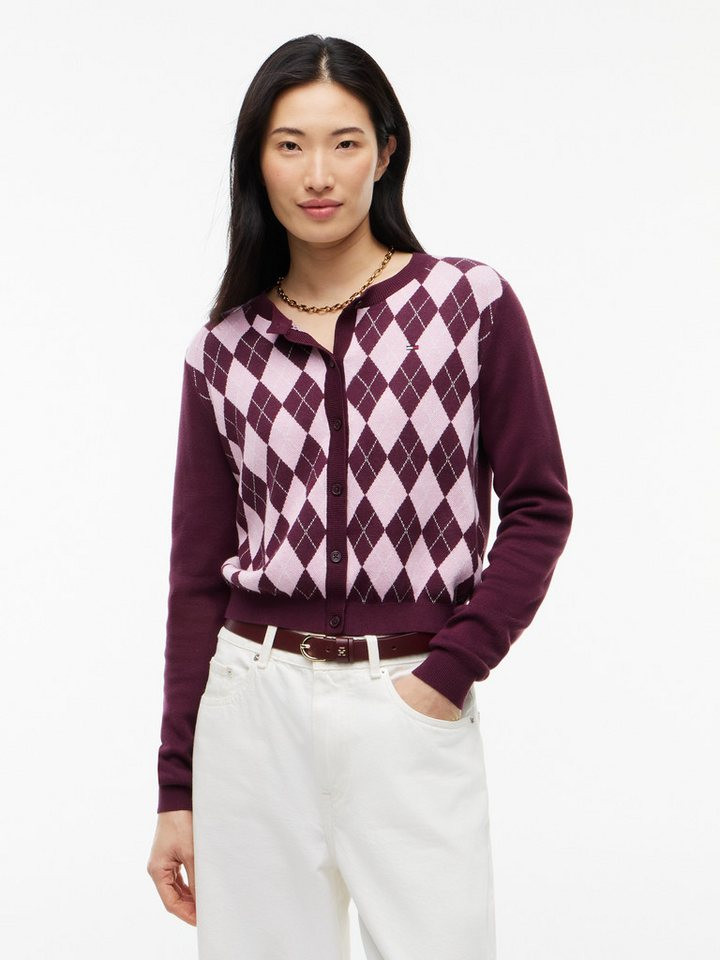 Tommy Jeans Strickjacke TJW ESS CREW CARDIGAN ARGYLE EXT Baumwolle | OTTO (DE)