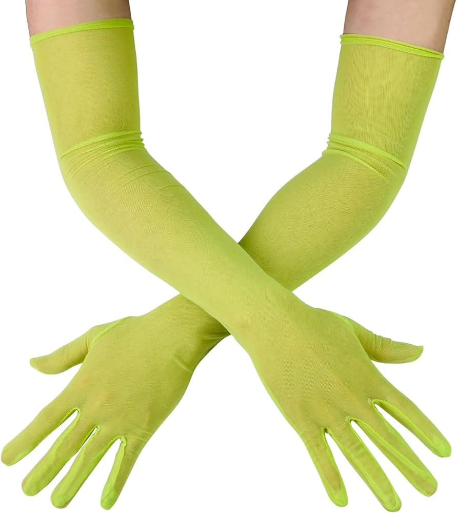 Luwint Extra Long Tulle Mesh Gloves - Silk Sheer, Elbow Length - Costume Gloves for Opera Party S... | Amazon (US)