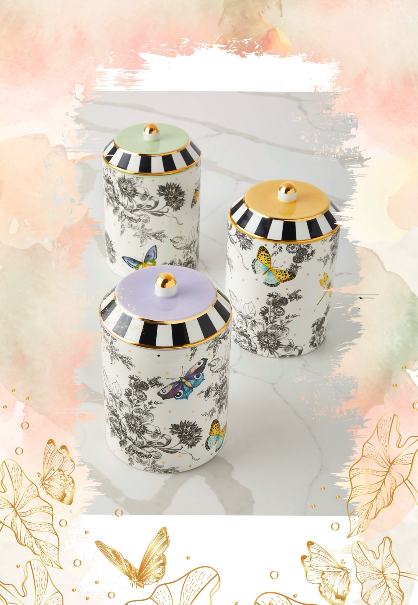 Butterfly Toile Canisters, Set of 3
Mackenzie-Childs 

#LTKMostLoved #LTKHome #LTKStyleTip