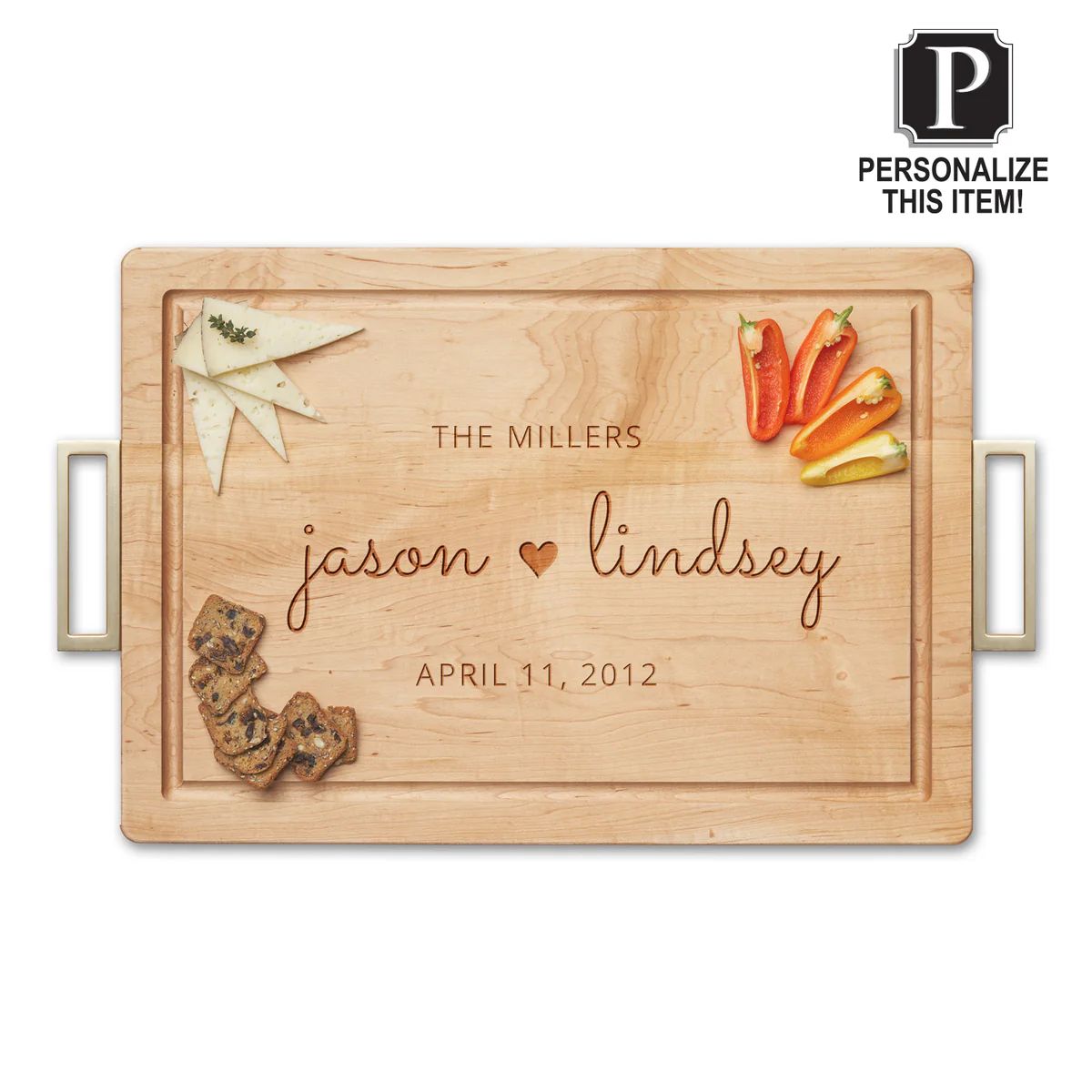 Personalized Maple Wood Cutting + Cheeseboard 20 x 14 | Sophistiplate