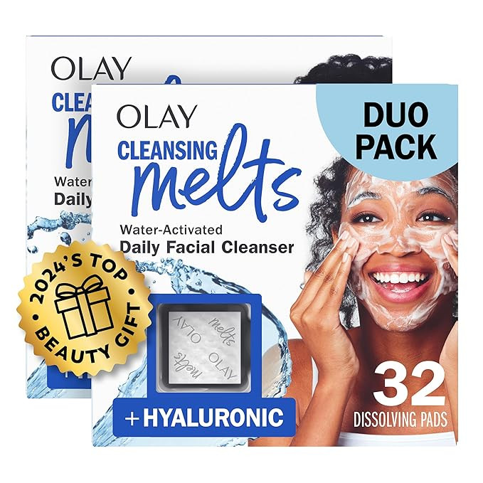 Olay Cleansing Melts + Hyaluronic Face Cleanser, 64 ct. total (2 x 32 ct.), Water-Activated Face ... | Amazon (US)