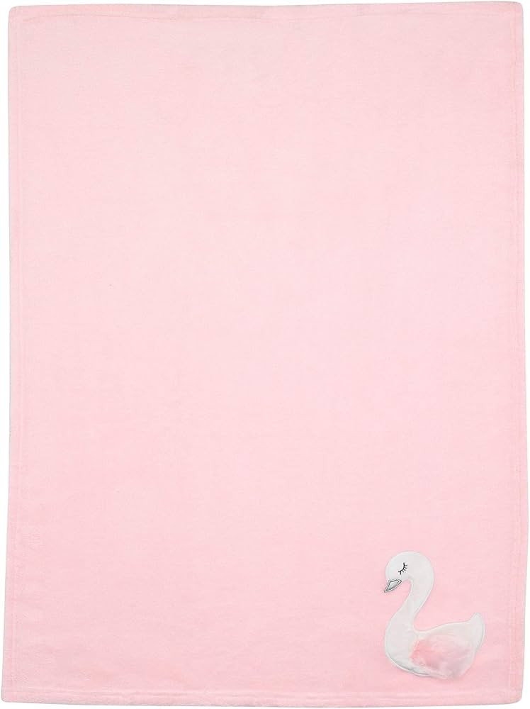 Bedtime Originals Blossom Pink/White Swan Coral Fleece Baby Blanket | Amazon (US)