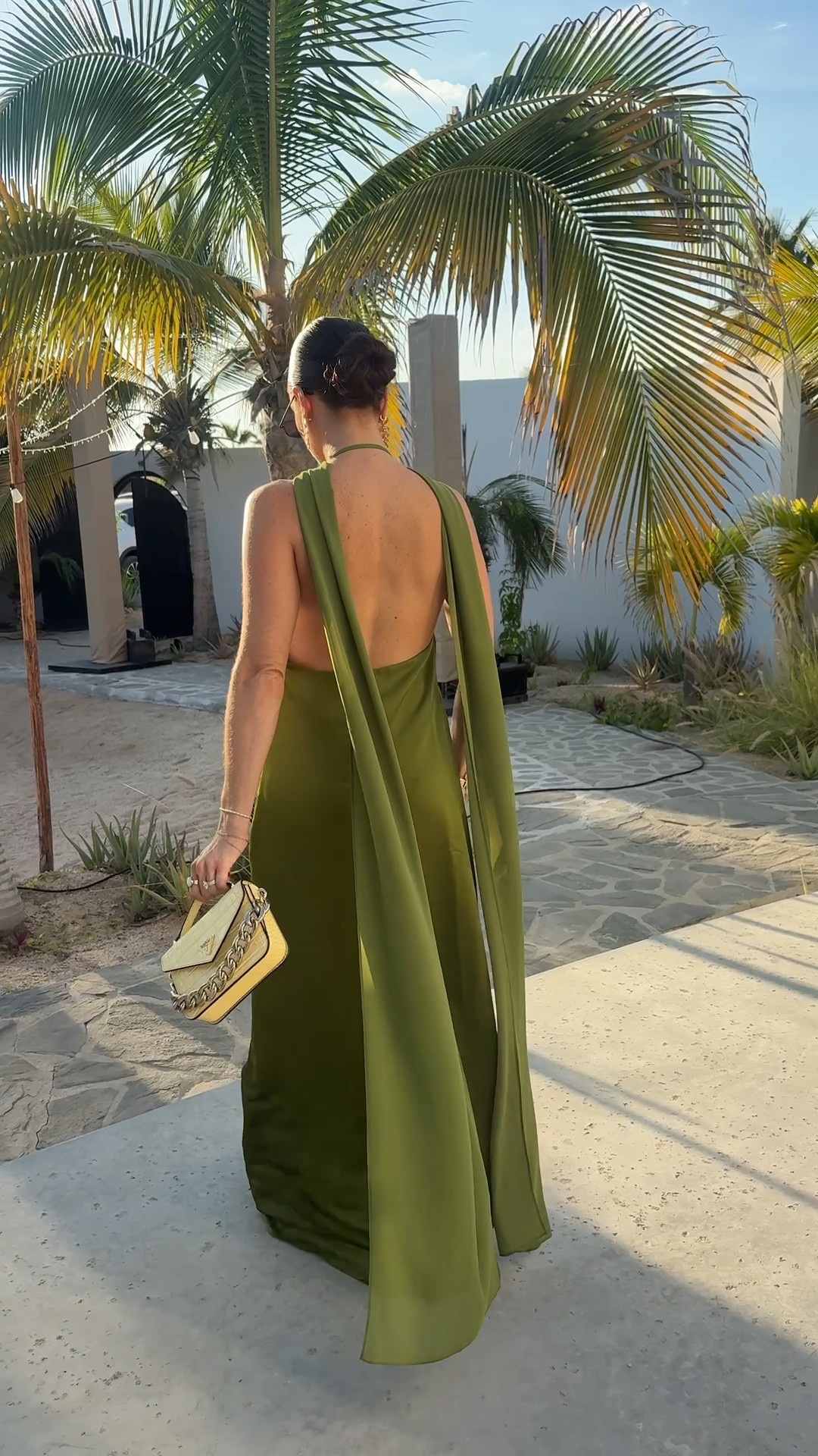 olive green wedding guest dress 