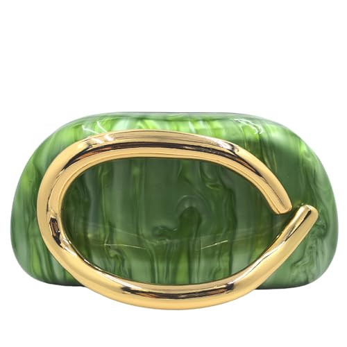 Boutique De FGG Mini Green Acrylic Clutch Purses for Women Formal,Hardcase Marble Evening Bag,Trendy Metal Handle Shoulder Handbag | Amazon (US)